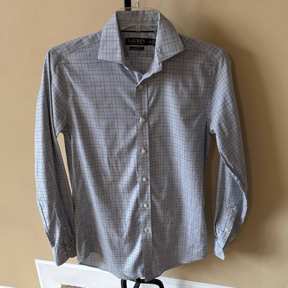 Ralph Lauren Men's Gray Plaid Button Down Shirt
